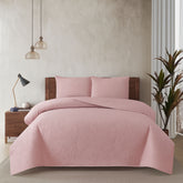 Spiral Vibes 3 Pcs Ultrasonic Bedspread - Blush Pink