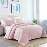 3 Pcs Ultrasonic Bedspread - Light Pink (015)