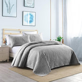 3 Pcs Ultrasonic Bedspread - Light Grey (006)