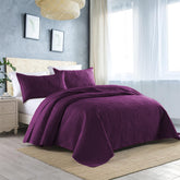3 Pcs Ultrasonic Bedspread - Purple (008)