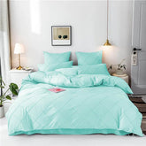 3 Pcs Cross Pleated Duvet Set - Ferozi
