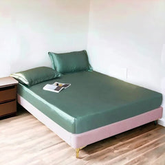Elegant Silk angooli fitted sheet - Sea Green