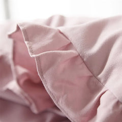 3 Pcs Ruffle Edge Duvet Cover Set - Blush Pink (255)
