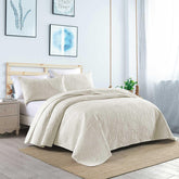 3 Pcs Ultrasonic Bedspread - Cream (013)