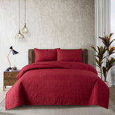 Spiral Vibes 3 Pcs Ultrasonic Bedspread - Maroon