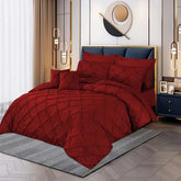 3 Pcs Pintuck Duvet Set - Red