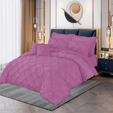 3 Pcs Pintuck Duvet Set - Pink
