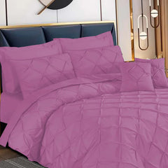 3 Pcs Pintuck Duvet Set - Pink
