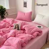 Reversible Duvet Cover Set King Size - Baby Pink & Light Pink (166)