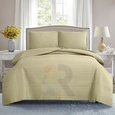 3 Pcs Ultrasonic Bedspread - Beige (004)