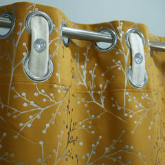 2 PCS PREMIUM QUALITY TEXTURE VELVET CURTAINS -Musted