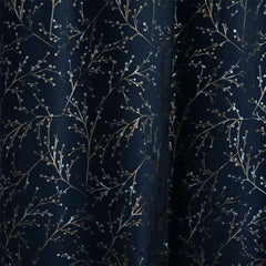 2 PCS PREMIUM QUALITY TEXTURE VELVET CURTAINS - Navy Blue