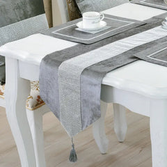 Silk Table Runner Silver