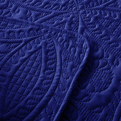 3 Pcs Ultrasonic Bedspread - Navy Blue (011)