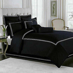 3 Pcs Baratta Stitch Duvet Set -  Black & White