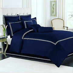 3 Pcs Baratta Stitch Duvet Set - Blue & White