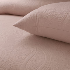 Spiral Vibes 3 Pcs Ultrasonic Bedspread - Peach
