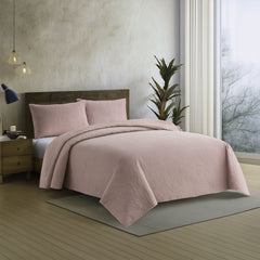 Spiral Vibes 3 Pcs Ultrasonic Bedspread - Peach