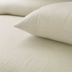 Spiral Vibes 3 Pcs Ultrasonic Bedspread - Cream