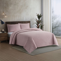 Spiral Vibes 3 Pcs Ultrasonic Bedspread - Blush Pink