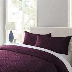 3 Pcs Ultrasonic Bedspread - Purple (008)