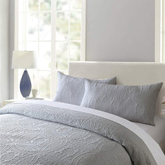 3 Pcs Ultrasonic Bedspread - Light Grey (006)