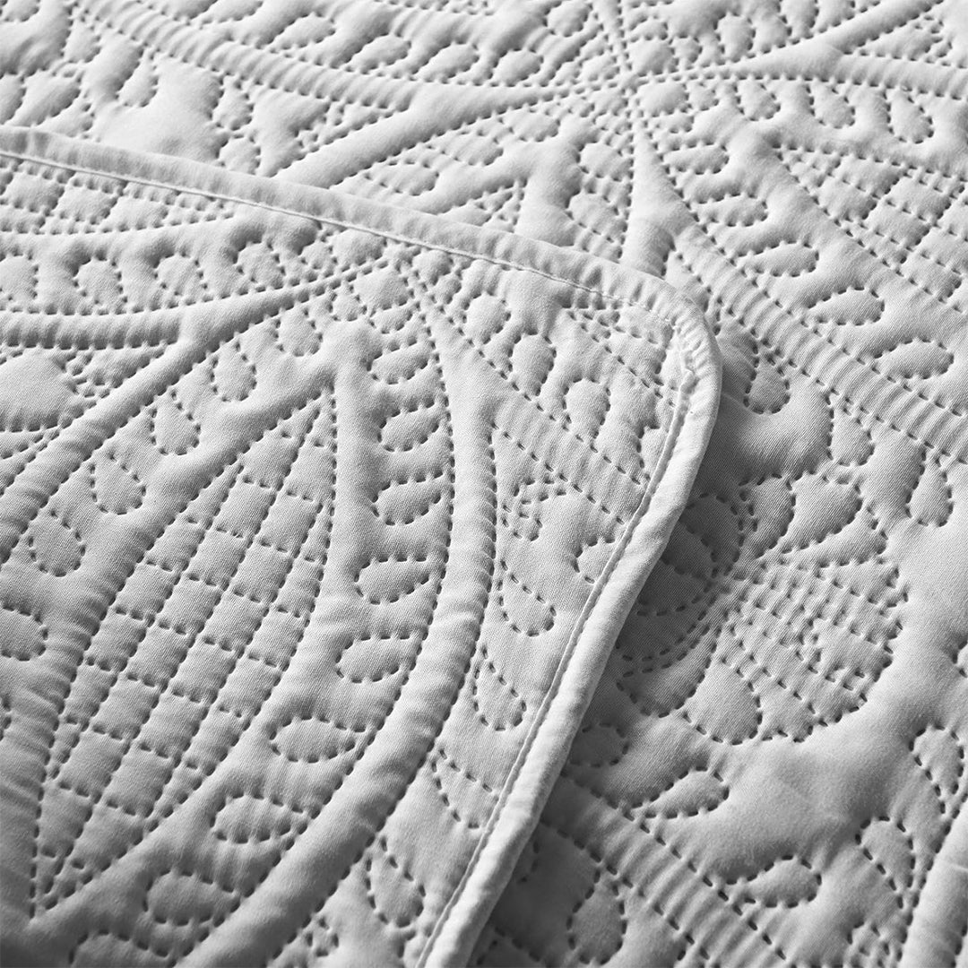 3 Pcs Ultrasonic Bedspread - Light Grey (006)