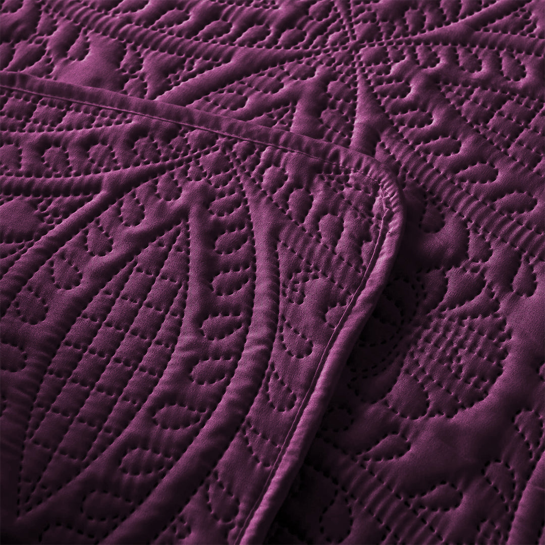 3 Pcs Ultrasonic Bedspread - Purple (008)