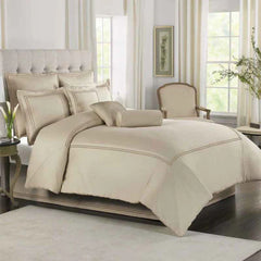 3 Pcs Baratta Stitch Duvet Set - Beige & Golden