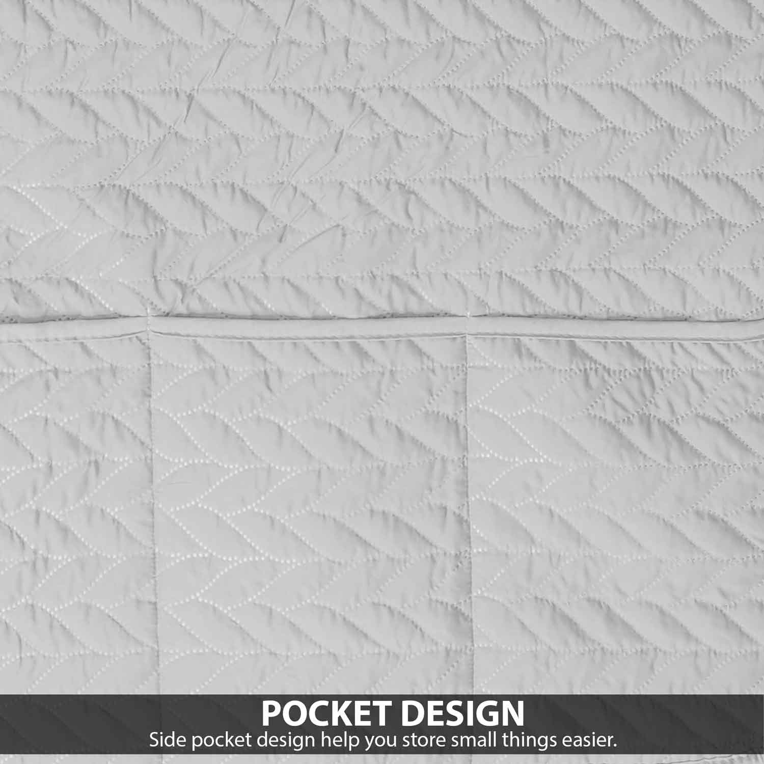 Quilted Punching Fridge Cover-silver