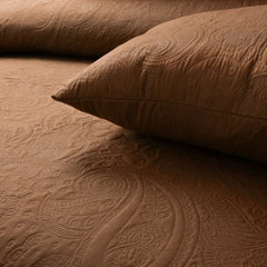 Spiral Vibes 3 Pcs Ultrasonic Bedspread - Camel