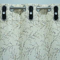 2 PCS PREMIUM QUALITY TEXTURE VELVET CURTAINS - Cream