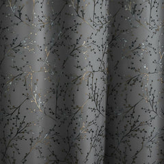 2 PCS PREMIUM QUALITY TEXTURE VELVET CURTAINS - GREY