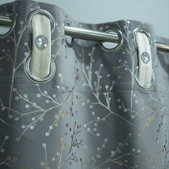 2 PCS PREMIUM QUALITY TEXTURE VELVET CURTAINS - GREY