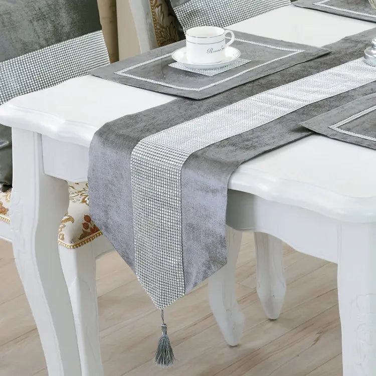 Silk Table Runner Silver