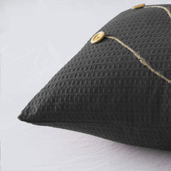 Pack of 2 Waffle Golden Veins Cushion - Dark Grey
