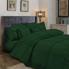 3 Pcs Box Pleated Duvet Set - Green