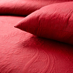 Spiral Vibes 3 Pcs Ultrasonic Bedspread - Red